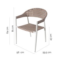 Garden chair Nadia Biscuit Aluminium