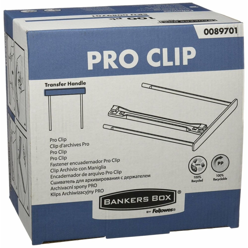 Attache Fellowes Pro Clip 100 Unités Blanc Plastique recyclé 10,1 x 9,2 x 0,9 cm