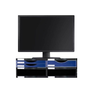 Support de table d'écran Archivo 2000 polystyrène Bleu Noir 36 x 60 x 16,5 cm