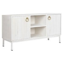 Meubles de télévision DKD Home Decor Doré Métal Blanc Bois de manguier 120 x 40 x 60 cm