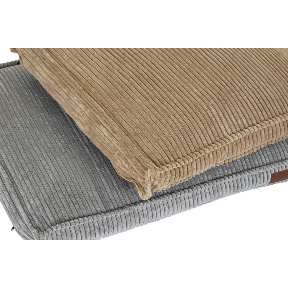 Haustierbettchen DKD Home Decor 70 x 57 x 10 cm Grau Camel 2 Stück