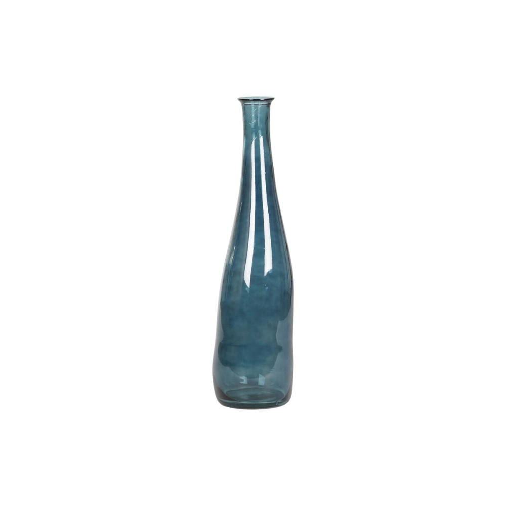 Vase DKD Home Decor 18 x 18 x 80 cm Blue Tempered Glass