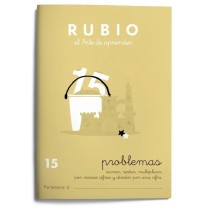 Maths exercise book Rubio Nº15 A5 Spanish 20 Sheets (10 Units)