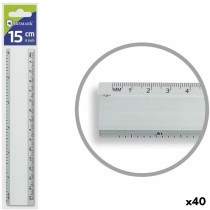 Ruler Bismark Silver Aluminium 15 cm (40 Units)