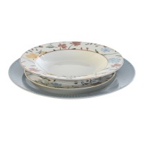 Assiettes DKD Home Decor Bleu Blanc Porcelaine Floral 27 x 27 x 3 cm 18 Pièces