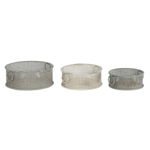 Basket set DKD Home Decor 43 x 42 x 17 cm Metal Aluminium Vintage