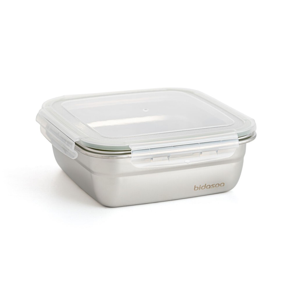 Lunchbox hermetisch Bidasoa Theo 18,3,5 x 18,3 x 6,8 cm Silberfarben 1,2 L Metall