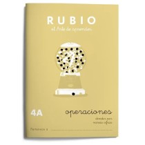 Maths exercise book Rubio Nº4A A5 Spanish 20 Sheets (10 Units)