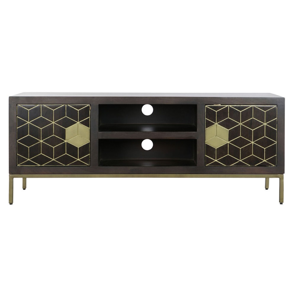 TV furniture DKD Home Decor 140 x 40 x 55 cm Black Metal Acacia