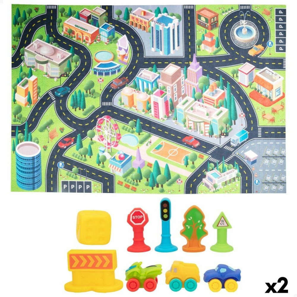 Tapis de jeu Colorbaby Ville Plastique (2 Unités)