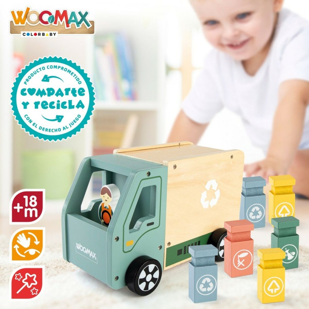 Garbage Truck Woomax Toy 8 Pieces 24 x 15 x 13,5 cm (4 Units)