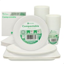 Party supply set Procos White (70 piezas)