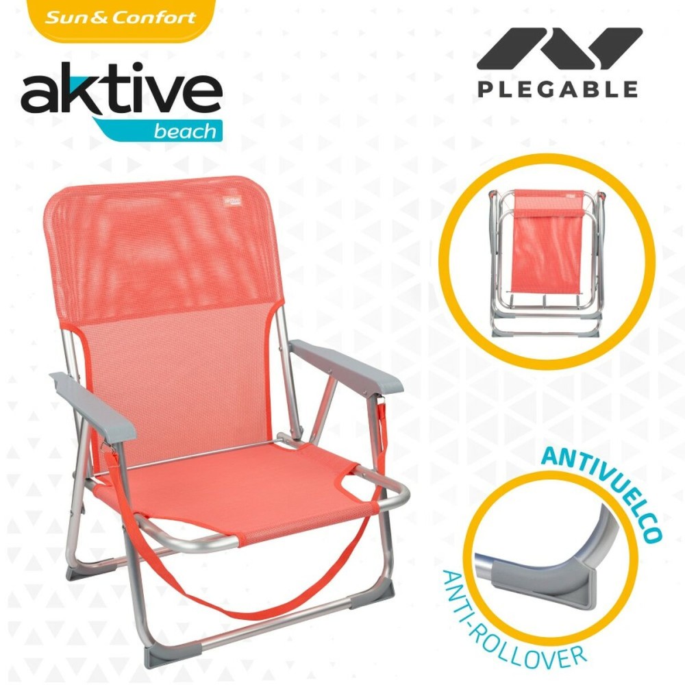 Chaise Pliante Aktive Flamingo Corail 44 x 72 x 35 cm (4 Unités)