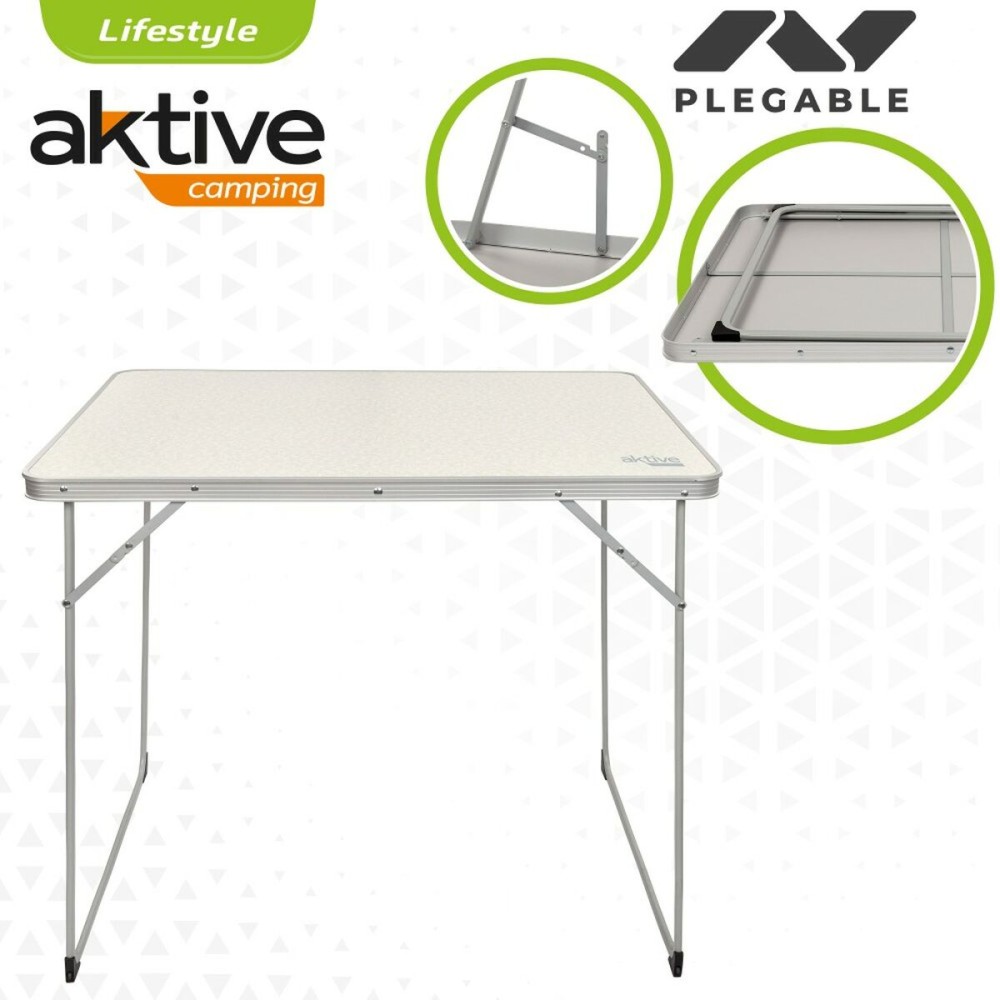 Folding Table Aktive White 80 x 70 x 60 cm (4 Units)