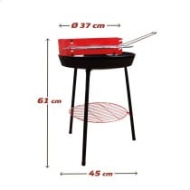 Barbecue Portable Aktive Bois Fer Ø 38 cm 37 x 61 x 45 cm (6 Unités) Rouge