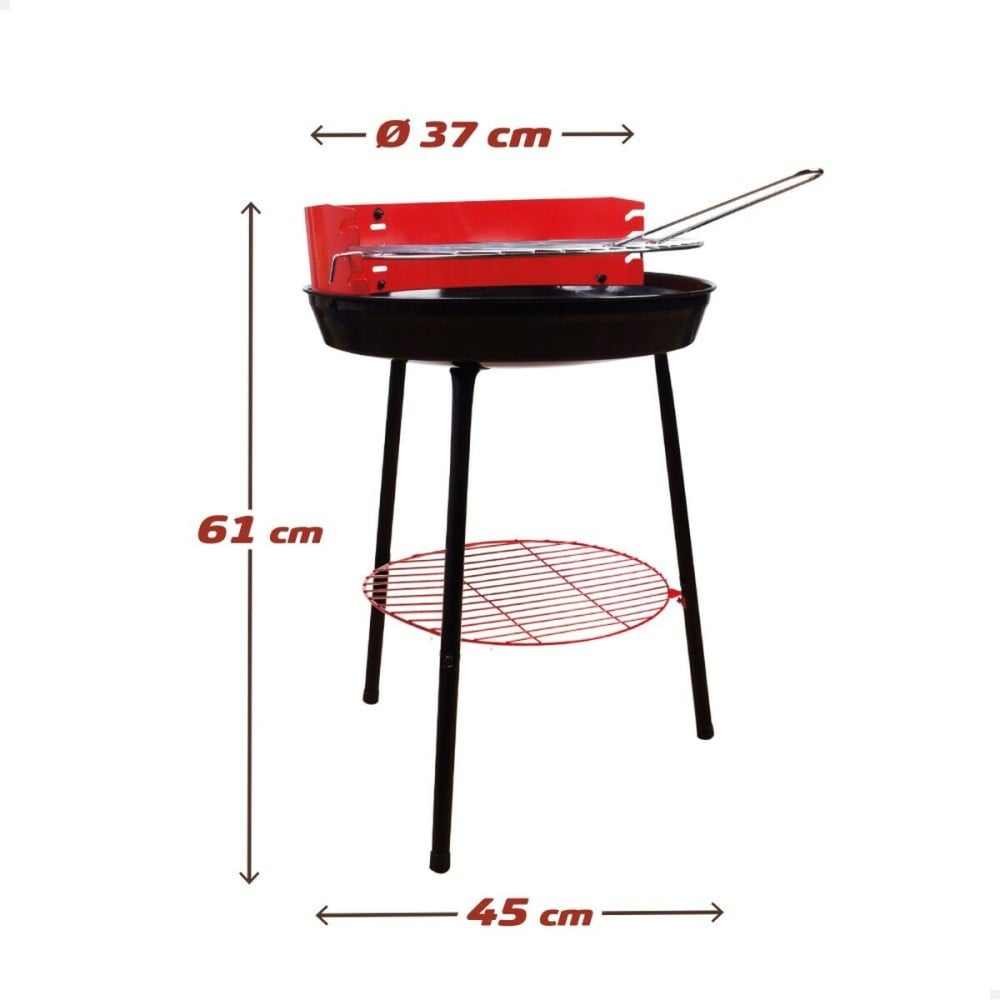 Barbecue Portable Aktive Wood Iron Ø 38 cm 37 x 61 x 45 cm (6 Units) Red