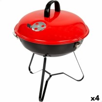 Grill Tragbarer Aktive Emailliertes Metall Ø 36 cm 36 x 44 x 36 cm (4 Stück) Rot