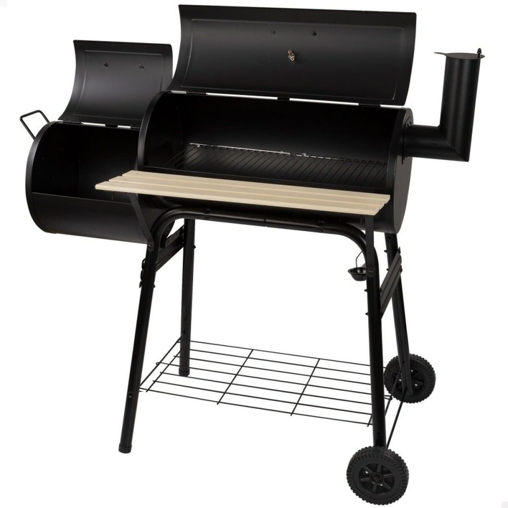 Holzkohlegrill mit Rädern Aktive Stahl Kunststoff Emailliertes Metall 106 x 106 x 61 cm Schwarz