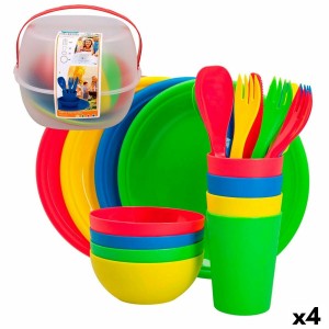 Picknick-Set Aktive 22,5 x 1,5 x 22,5 cm Polypropylen (4 Stück)