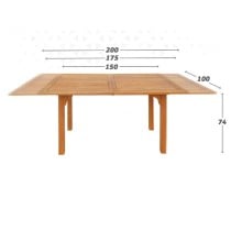 Table extensible Aktive 200 x 74 x 100 cm Bois d'acacia