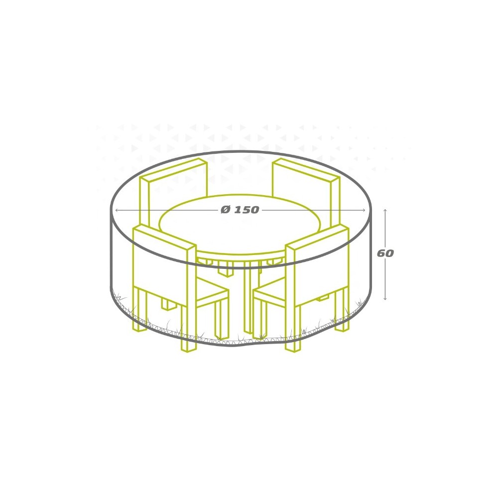 Étui de protection Aktive Ø 150 cm Tables 150 x 60 x 150 cm (6 Unités)