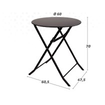 Table Klapptisch Aktive 60 x 70 x 60 cm Stahl