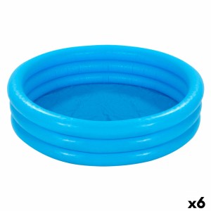 Aufblasbares Planschbecken für Kinder Intex Blau Ringe 581 L 168 x 40 cm (6 Stück)