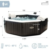 Spa gonflable Intex 201 x 71 x 201 cm 795 L