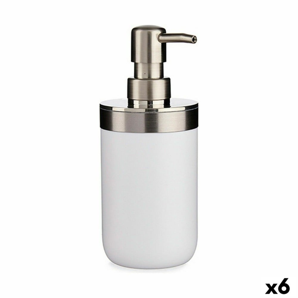 Soap Dispenser Berilo BP15-001-2 White Silver Plastic 350 ml 8 x 17 x 9 cm (6 Units)