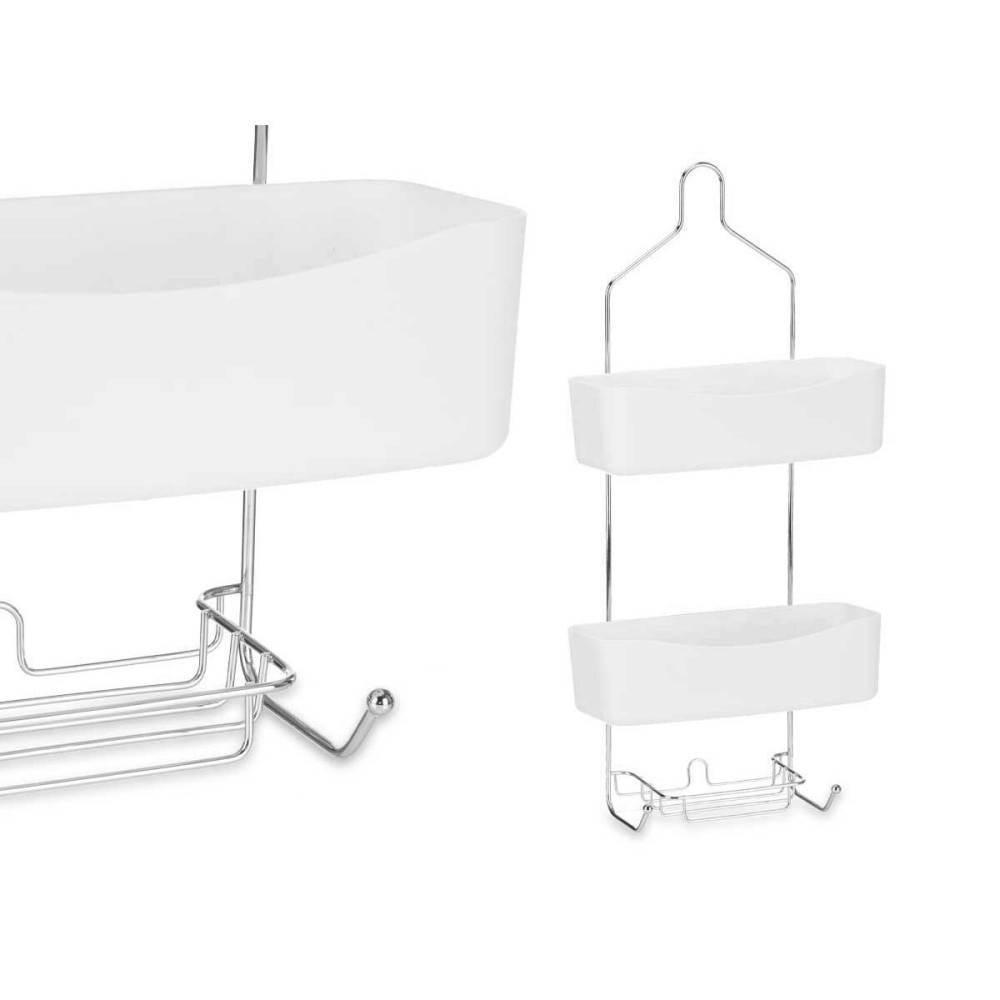 Bathroom Shelves Berilo W7072 - 382 White Metal Plastic 28 x 60 x 14 cm (6 Units)