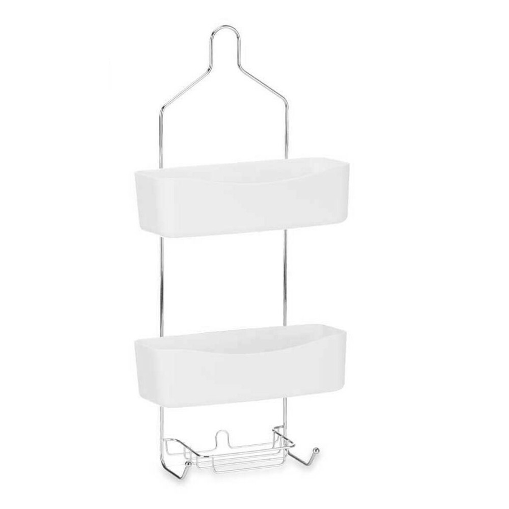Badezimmerregal Berilo W7072 - 382 Weiß Metall Kunststoff 28 x 60 x 14 cm (6 Stück)