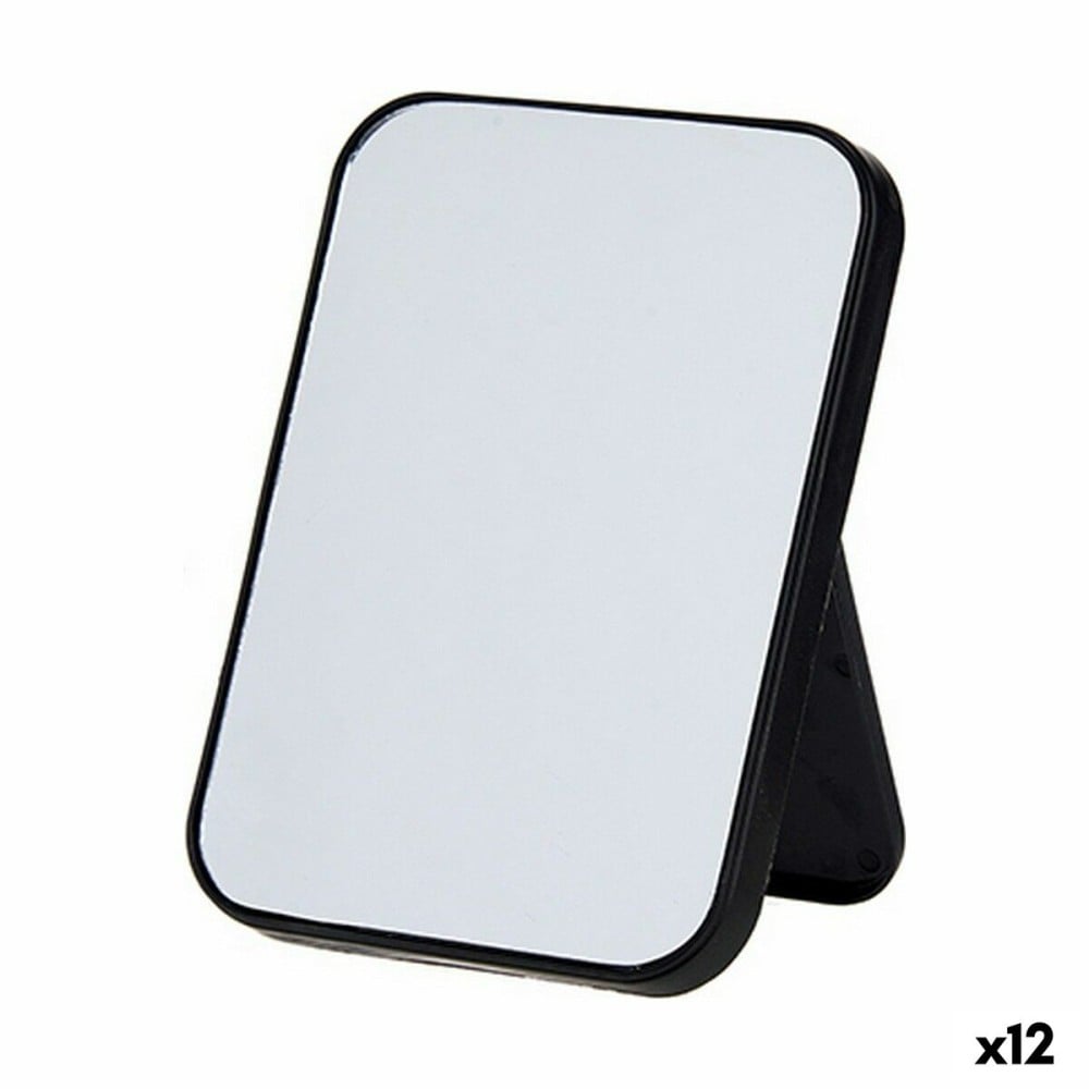 Mirror with Mounting Bracket Berilo 48727 White Black polypropylene 1,7 x 20 x 14 cm (12 Units)