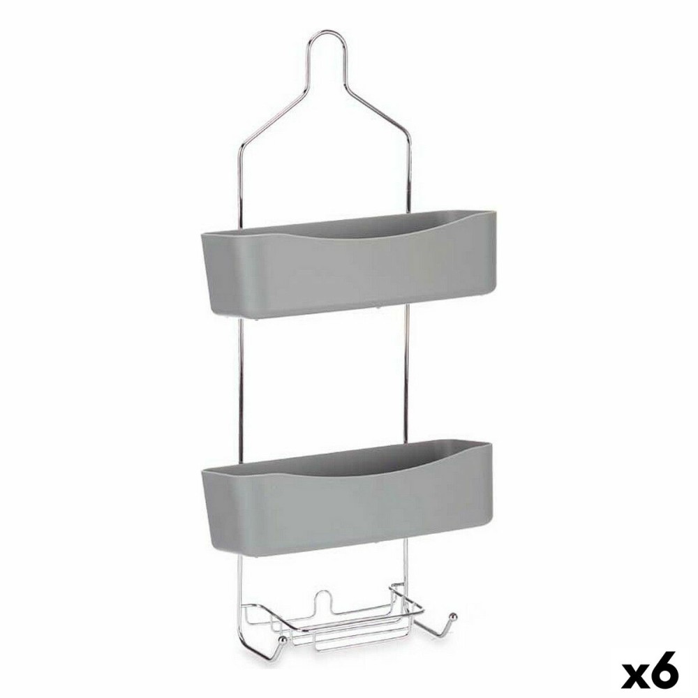 Rangement de douche Berilo W7072 - 383 Gris Métal Plastique 28 x 60 x 14 cm (6 Unités)