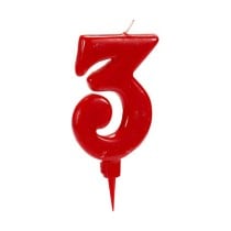 Candle Birthday Red Number 3 (12 Units)