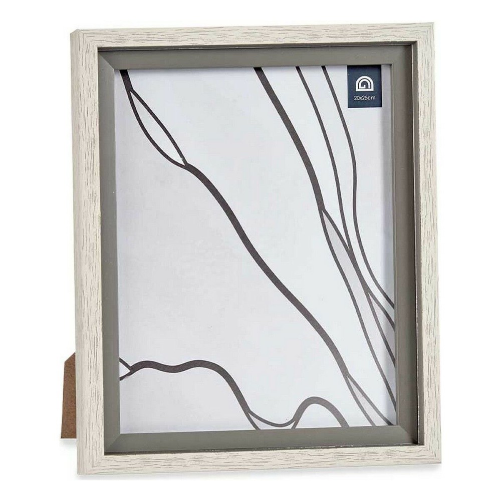 Cadre photo 24 x 2 x 29 cm Verre Gris Bois Marron Plastique (6 Unités)