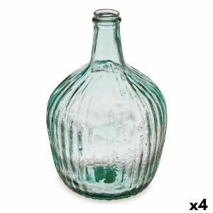 Bottle 2255/04R Transparent Stripes 4 L 16 x 29,5 x 16 cm Decoration (4 Units)