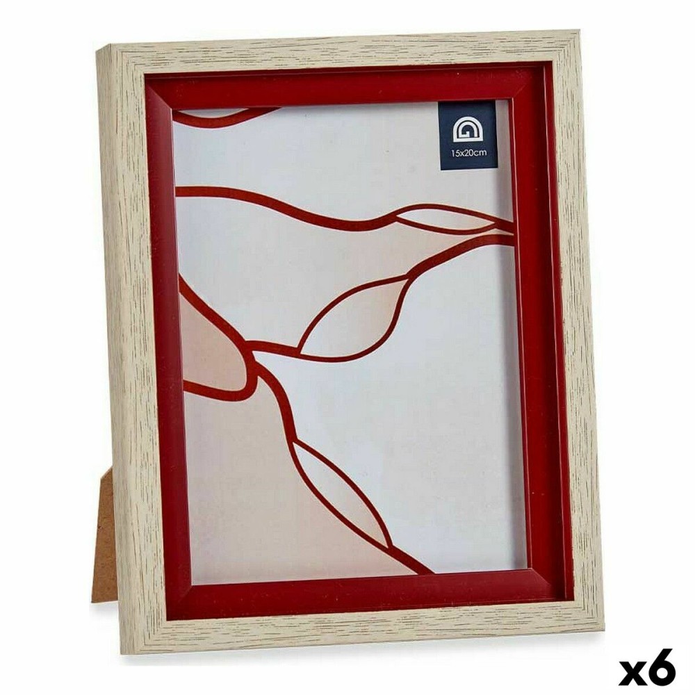 Fotorahmen 18,8 x 2 x 24 cm Kristall Rot Holz Braun Kunststoff (6 Stück)