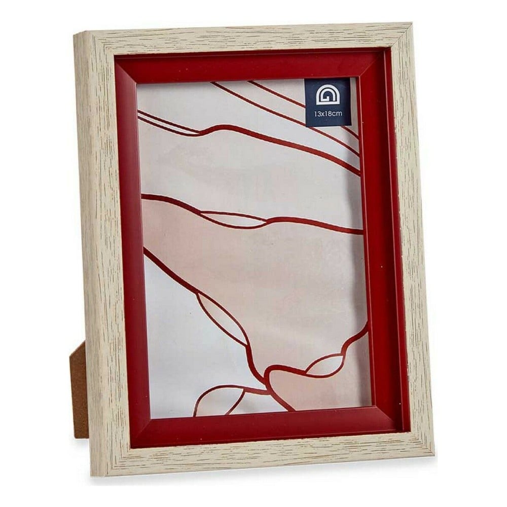 Cadre photo 17 x 2 x 21,8 cm Verre Rouge Bois Marron Plastique (6 Unités)