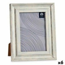 Cadre photo 19 x 2 x 24 cm Verre Argenté Bois Marron Plastique (6 Unités)