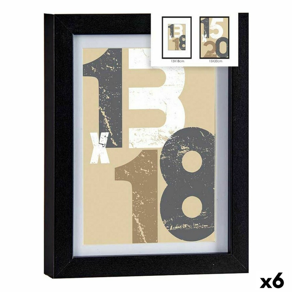 Fotorahmen 18 x 23 x 2,5 cm Schwarz Glas Holz MDF (6 Stück)