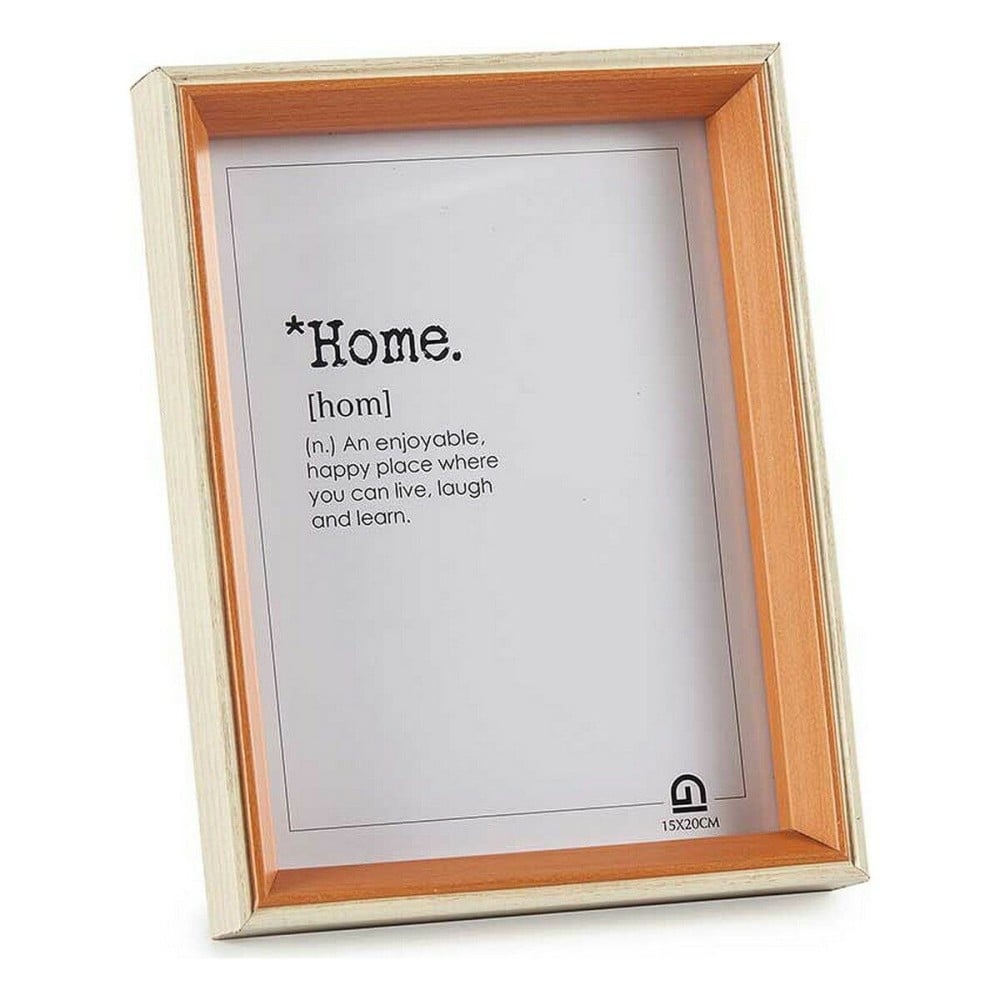 Photo frame 17 x 22 x 3 cm Crystal Brown White MDF Wood (6 Units)