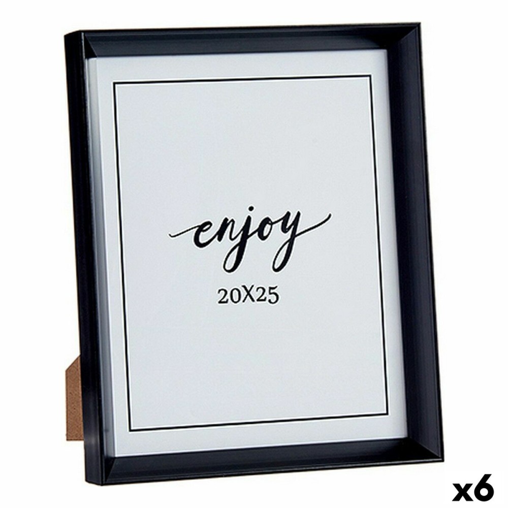 Photo frame 22,2 x 3,5 x 27,3 cm Black Plastic Glass (6 Units)