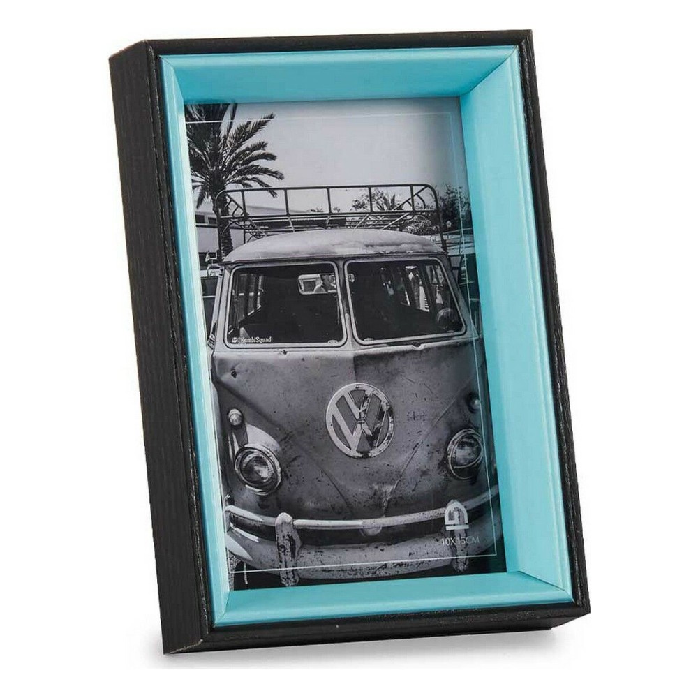 Cadre photo 3 x 17 x 12 cm Verre Noir Bleu Bois MDF (6 Unités)