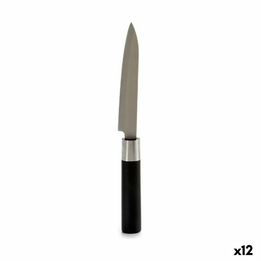 Couteau de cuisine Kinvara KT11-5604S05 Noir Argenté Acier inoxydable Plastique 2,7 x 24,3 x 1,8 cm (12 Unités)