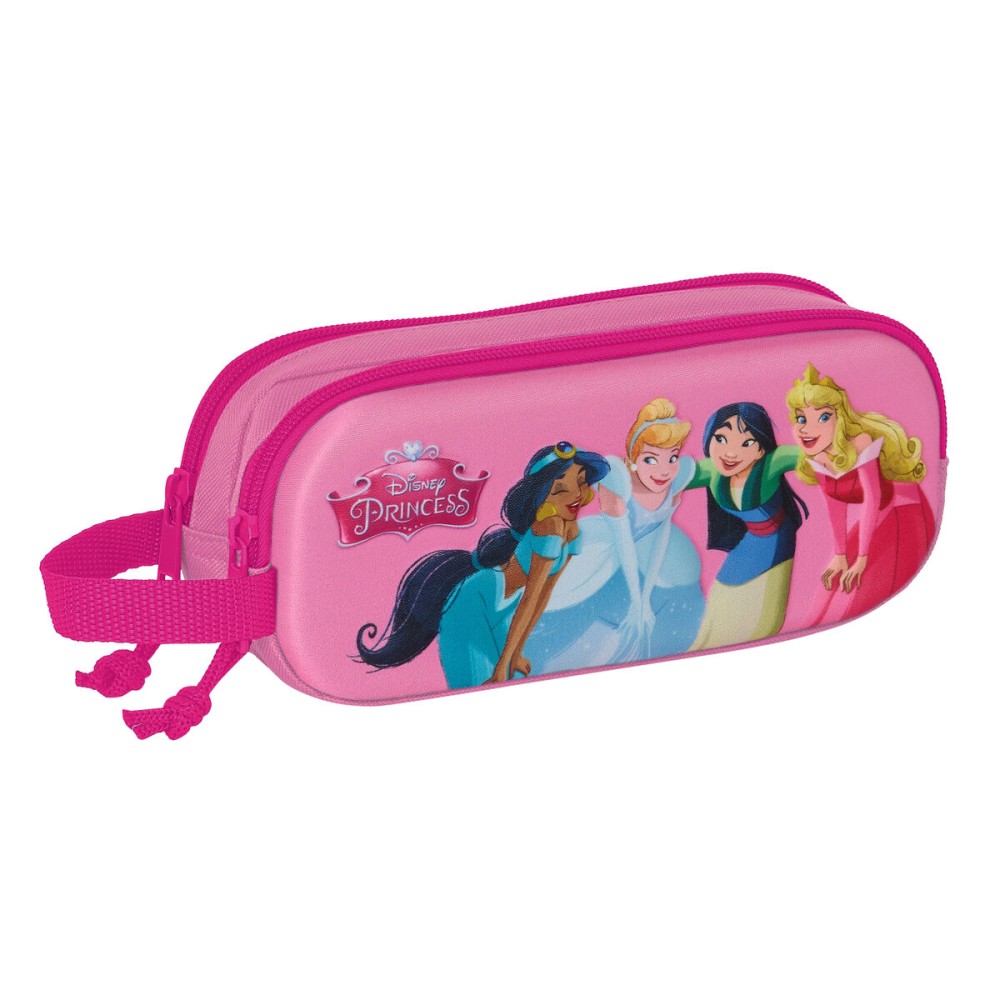 Zweifaches Mehrzweck-Etui Disney Princess Rosa 21 x 8 x 6 cm 3D