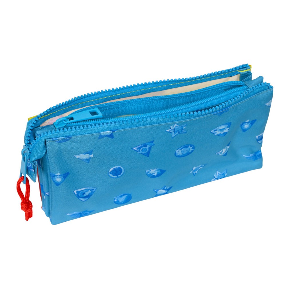 Trousse Fourre-Tout Triple SuperThings Rescue force Bleu 22 x 12 x 3 cm