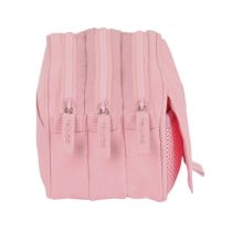 Trousse Fourre-Tout Triple Safta 21,5 x 10 x 8 cm Rose