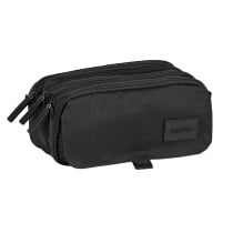 Trousse Fourre-Tout Triple Safta 21,5 x 10 x 8 cm Noir