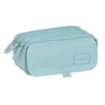 Trousse Fourre-Tout Triple Safta 21,5 x 10 x 8 cm Bleu