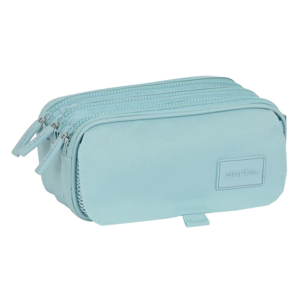 Trousse Fourre-Tout Triple Safta 21,5 x 10 x 8 cm Bleu